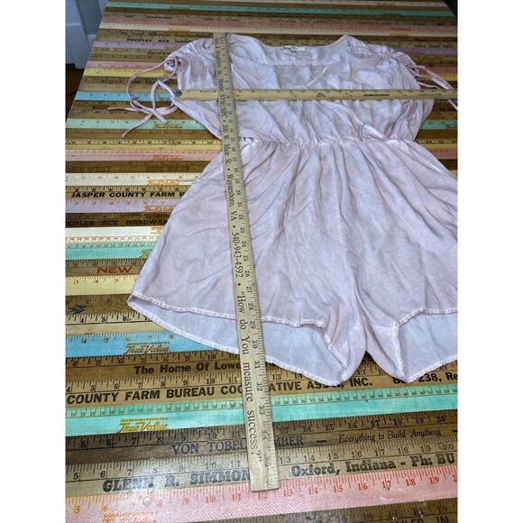 ENTRO M Blush Pink CAYMAN Island ROMPER Shorts One piece Pockets Festival Beach - Picture 8 of 10